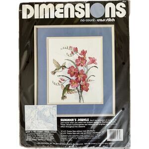 Dimensions No Count Cross-Stitch Kit 3935 Summer's Jewels Hibiscus Hummingbird